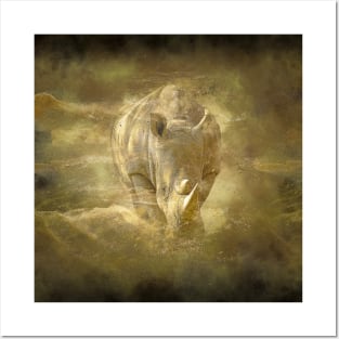 Rhinoceros Animal Wildlife Jungle Nature Free Adventure Discovery Digital Painting Posters and Art